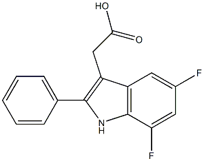 2-(5,7-difluoro-2-phenyl-1H-indol-3-yl)acetic acid Structure