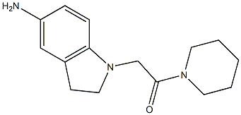 2-(5-amino-2,3-dihydro-1H-indol-1-yl)-1-(piperidin-1-yl)ethan-1-one 化学構造式