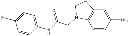 2-(5-amino-2,3-dihydro-1H-indol-1-yl)-N-(4-bromophenyl)acetamide,,结构式