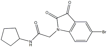 2-(5-bromo-2,3-dioxo-2,3-dihydro-1H-indol-1-yl)-N-cyclopentylacetamide Structure