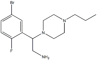 2-(5-bromo-2-fluorophenyl)-2-(4-propylpiperazin-1-yl)ethanamine 化学構造式