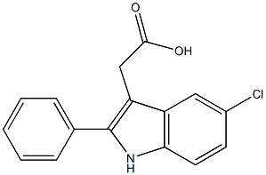 2-(5-chloro-2-phenyl-1H-indol-3-yl)acetic acid 化学構造式