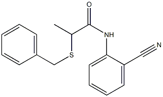 2-(benzylsulfanyl)-N-(2-cyanophenyl)propanamide 化学構造式