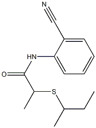 2-(butan-2-ylsulfanyl)-N-(2-cyanophenyl)propanamide,,结构式