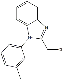 2-(chloromethyl)-1-(3-methylphenyl)-1H-1,3-benzodiazole,,结构式
