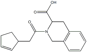 2-(cyclopent-2-en-1-ylacetyl)-1,2,3,4-tetrahydroisoquinoline-3-carboxylic acid Struktur