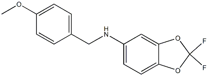 2,2-difluoro-N-[(4-methoxyphenyl)methyl]-2H-1,3-benzodioxol-5-amine Struktur