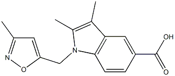 2,3-dimethyl-1-[(3-methyl-1,2-oxazol-5-yl)methyl]-1H-indole-5-carboxylic acid,,结构式