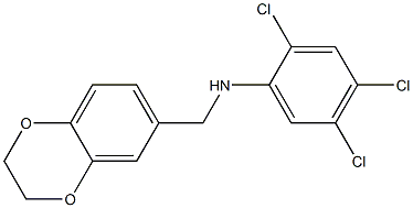 2,4,5-trichloro-N-(2,3-dihydro-1,4-benzodioxin-6-ylmethyl)aniline 化学構造式