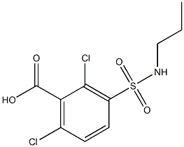 2,6-dichloro-3-(propylsulfamoyl)benzoic acid Struktur