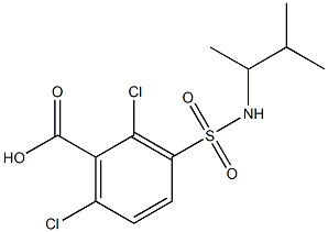 2,6-dichloro-3-[(3-methylbutan-2-yl)sulfamoyl]benzoic acid Structure