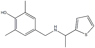 2,6-dimethyl-4-({[1-(thiophen-2-yl)ethyl]amino}methyl)phenol,,结构式