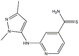 2-[(1,3-dimethyl-1H-pyrazol-5-yl)amino]pyridine-4-carbothioamide,,结构式