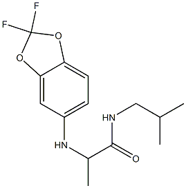 2-[(2,2-difluoro-2H-1,3-benzodioxol-5-yl)amino]-N-(2-methylpropyl)propanamide 化学構造式