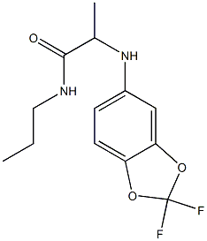 2-[(2,2-difluoro-2H-1,3-benzodioxol-5-yl)amino]-N-propylpropanamide,,结构式