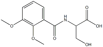 2-[(2,3-dimethoxybenzoyl)amino]-3-hydroxypropanoic acid Struktur