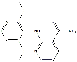 2-[(2,6-diethylphenyl)amino]pyridine-3-carbothioamide Struktur