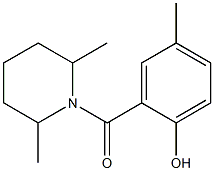 2-[(2,6-dimethylpiperidin-1-yl)carbonyl]-4-methylphenol,,结构式