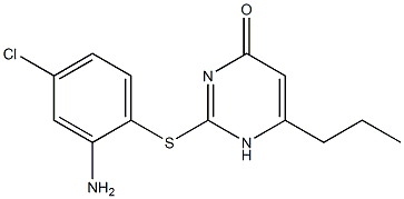 2-[(2-amino-4-chlorophenyl)sulfanyl]-6-propyl-1,4-dihydropyrimidin-4-one 化学構造式