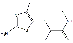 2-[(2-amino-4-methyl-1,3-thiazol-5-yl)sulfanyl]-N-methylpropanamide 化学構造式