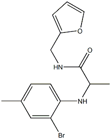 2-[(2-bromo-4-methylphenyl)amino]-N-(furan-2-ylmethyl)propanamide Structure