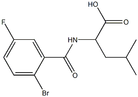 2-[(2-bromo-5-fluorobenzoyl)amino]-4-methylpentanoic acid Struktur