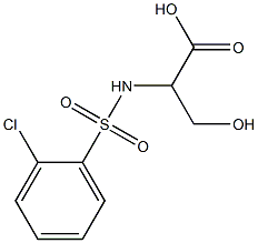 2-[(2-chlorobenzene)sulfonamido]-3-hydroxypropanoic acid,,结构式
