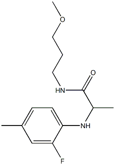 2-[(2-fluoro-4-methylphenyl)amino]-N-(3-methoxypropyl)propanamide,,结构式