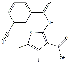 2-[(3-cyanobenzene)amido]-4,5-dimethylthiophene-3-carboxylic acid,,结构式