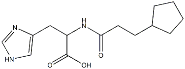 2-[(3-cyclopentylpropanoyl)amino]-3-(1H-imidazol-4-yl)propanoic acid,,结构式