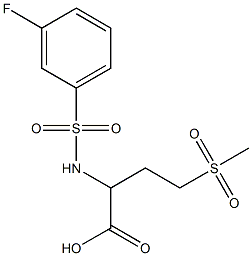 2-[(3-fluorobenzene)sulfonamido]-4-methanesulfonylbutanoic acid Structure