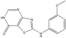 2-[(3-methoxyphenyl)amino][1,3]thiazolo[4,5-d]pyrimidin-7(6H)-one Struktur