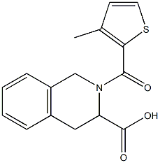 2-[(3-methylthiophen-2-yl)carbonyl]-1,2,3,4-tetrahydroisoquinoline-3-carboxylic acid,,结构式