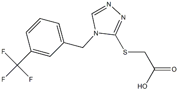 2-[(4-{[3-(trifluoromethyl)phenyl]methyl}-4H-1,2,4-triazol-3-yl)sulfanyl]acetic acid Struktur