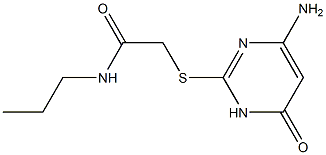 2-[(4-amino-6-oxo-1,6-dihydropyrimidin-2-yl)sulfanyl]-N-propylacetamide 化学構造式