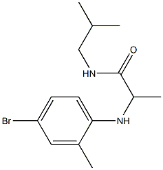 2-[(4-bromo-2-methylphenyl)amino]-N-(2-methylpropyl)propanamide,,结构式