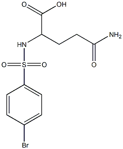 2-[(4-bromobenzene)sulfonamido]-4-carbamoylbutanoic acid Struktur