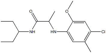 2-[(4-chloro-2-methoxy-5-methylphenyl)amino]-N-(pentan-3-yl)propanamide 化学構造式