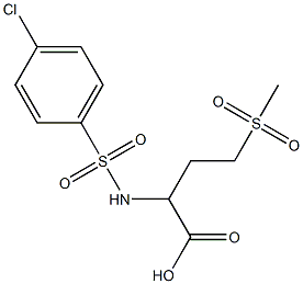 2-[(4-chlorobenzene)sulfonamido]-4-methanesulfonylbutanoic acid Struktur