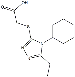 2-[(4-cyclohexyl-5-ethyl-4H-1,2,4-triazol-3-yl)sulfanyl]acetic acid Struktur