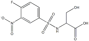 2-[(4-fluoro-3-nitrobenzene)sulfonamido]-3-hydroxypropanoic acid Structure