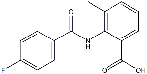 2-[(4-fluorobenzoyl)amino]-3-methylbenzoic acid 结构式