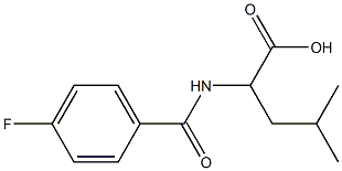 2-[(4-fluorobenzoyl)amino]-4-methylpentanoic acid 化学構造式