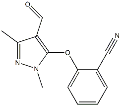 2-[(4-formyl-1,3-dimethyl-1H-pyrazol-5-yl)oxy]benzonitrile Struktur