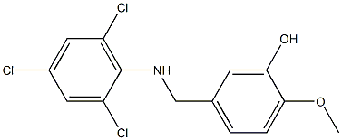 2-methoxy-5-{[(2,4,6-trichlorophenyl)amino]methyl}phenol Structure