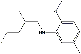 2-methoxy-5-methyl-N-(2-methylpentyl)aniline 化学構造式