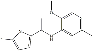 2-methoxy-5-methyl-N-[1-(5-methylthiophen-2-yl)ethyl]aniline,,结构式