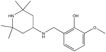 2-methoxy-6-{[(2,2,6,6-tetramethylpiperidin-4-yl)amino]methyl}phenol,,结构式