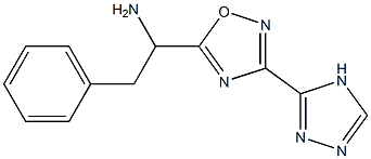 2-phenyl-1-[3-(4H-1,2,4-triazol-3-yl)-1,2,4-oxadiazol-5-yl]ethan-1-amine Struktur