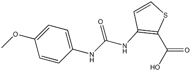 3-({[(4-methoxyphenyl)amino]carbonyl}amino)thiophene-2-carboxylic acid,,结构式